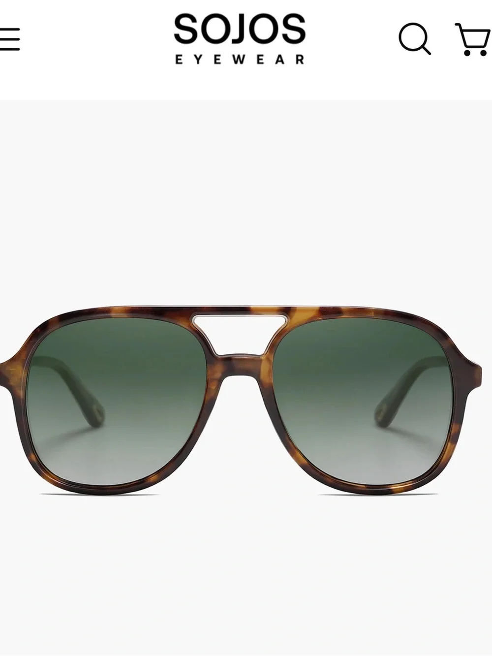 Sojos Tortoiseshell Oversized Aviator Sunglasses with Green Lenses